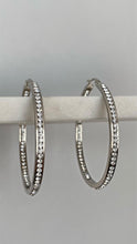 Load image into Gallery viewer, “CHENÊ” Silver Diamond Hoops
