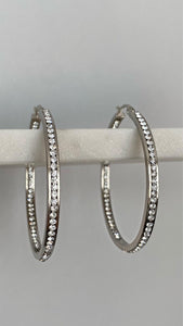 “CHENÊ” Silver Diamond Hoops