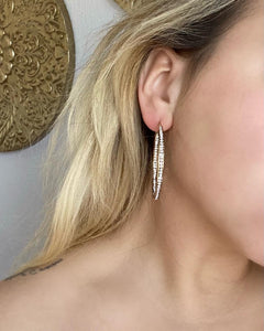 “CHÊNE” Gold Diamond Hoops