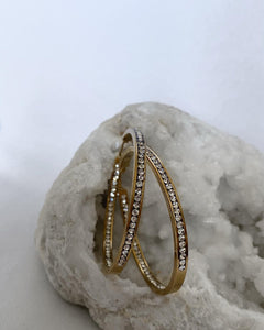 “CHÊNE” Gold Diamond Hoops