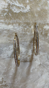 “CHÊNE” Gold Diamond Hoops